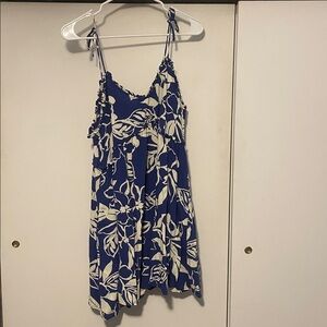 Blue and White Floral Dress